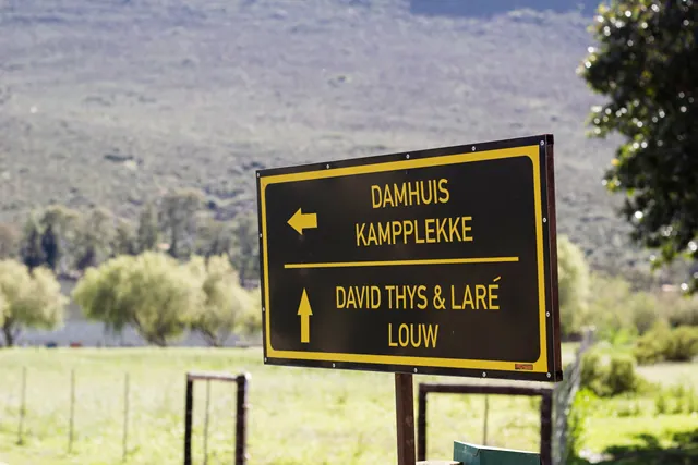 The Bulshoekfarm sign boards at the gate entrance