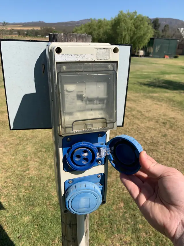 Camp sites, adaptor plugs needed