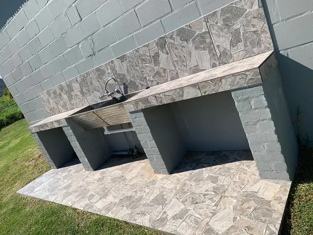 Camp sites, communal basin