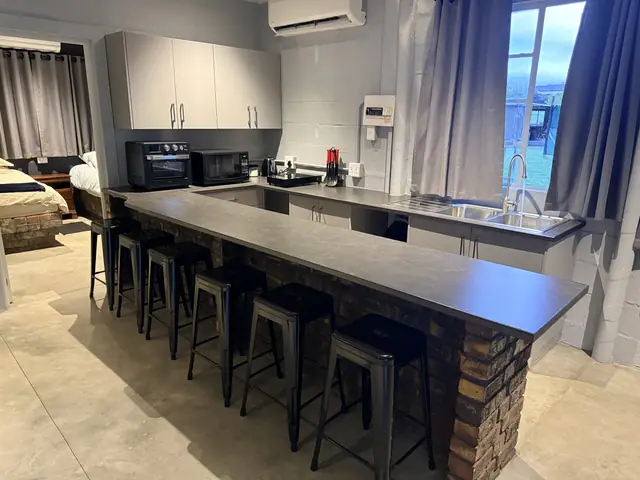 Bar seating along the counter